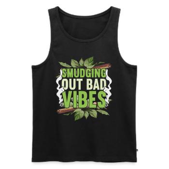 Smudging Out Bad Vibes Wohnung Ausräuchern - Männer Premium Bio Tank Top - Schwarz - Vorne - Michal (187cm)