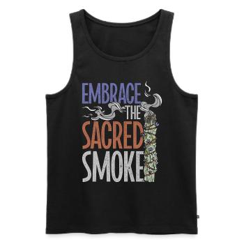 Smudging Embrace The Sacred Smoke - Männer Premium Bio Tank Top - Schwarz - Vorne - Michal (187cm)