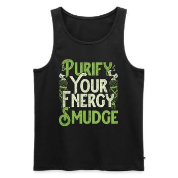 Wohnung Ausräuchern Purify Your Energy Smudge - Männer Premium Bio Tank Top - Schwarz - Vorne - Michal (187cm)