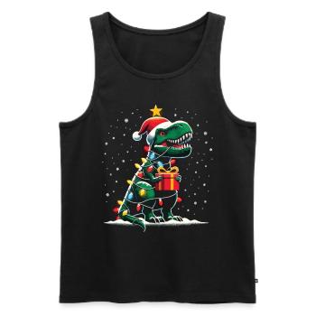 Arbre Rex Noël laid - Débardeur bio Premium Homme - noir - Devant - Michal (187cm)