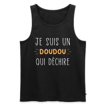 Je suis un Doudou qui déchire Humour Doudou - Débardeur bio Premium Homme - noir - Devant - Michal (187cm)