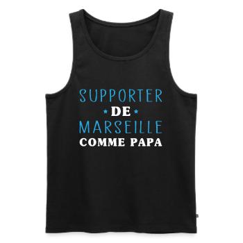 Enfant Humour Marseillais Supporter de Marseille - Débardeur bio Premium Homme - noir - Devant - AI Model Male 178 light (178cm)