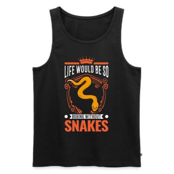 Propriétaires de serpents Amoureux des serpents - Débardeur bio Premium Homme - noir - Devant - AI Model Male 178 light (178cm)
