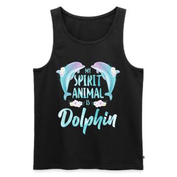 Dolphin My Spirit Animal Is A - Men's Premium Organic Tank Top - black - Front - Michal (187cm)