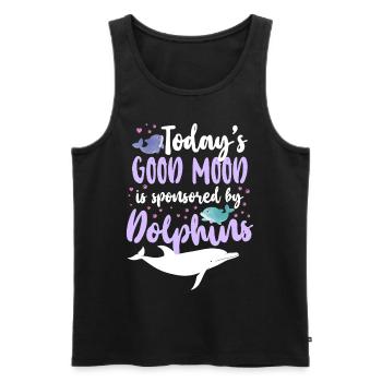 Dolphin Today's Good Mood Is - Männer Premium Bio Tank Top - Schwarz - Vorne - AI Model Male 178 light (178cm)