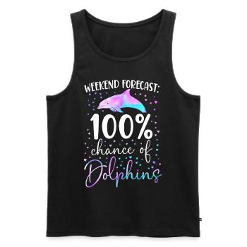 Prévisions pour le week-end des dauphins : 100 % - Débardeur bio Premium Homme - noir - Devant - Michal (187cm)