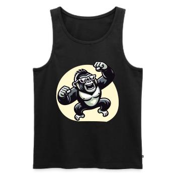 Gorilla with sunglasses - Men's Premium Organic Tank Top - black - Front - Michal (187cm)