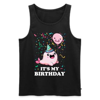 Blob Fish Party - Men's Premium Organic Tank Top - black - Front - Michal (187cm)