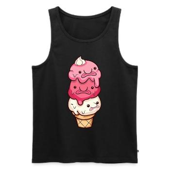 Crème glacée Kawaii Blobfish - Débardeur bio Premium Homme - noir - Devant - Michal (187cm)