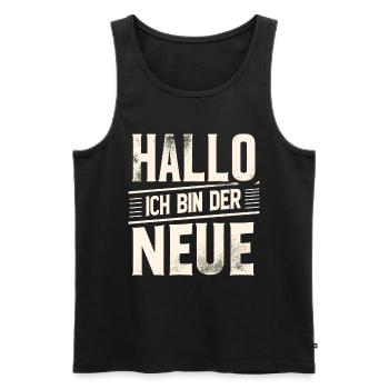 Neuer Job erster Arbeitstag Vorstellung Arbeit - Männer Premium Bio Tank Top - Schwarz - Vorne - Michal (187cm)