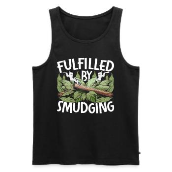Wohnung Ausräuchern Fulfilled By Smudging - Männer Premium Bio Tank Top - Schwarz - Vorne - Michal (187cm)