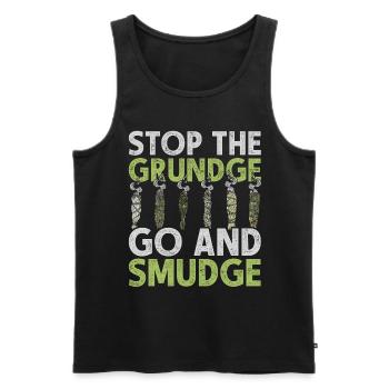 Fumigation Stop The Grundge Go And Smudge - Men's Premium Organic Tank Top - black - Front - AI Model Male 178 light (178cm)