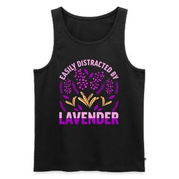 Smudging Flat Fumigation Lavande - Débardeur bio Premium Homme - noir - Devant - AI Model Male 178 light (178cm)