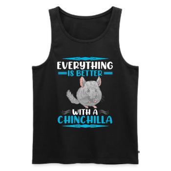 Mieux avec Chinchilla Rongent Woolly Mouse - Débardeur bio Premium Homme - noir - Devant - Michal (187cm)