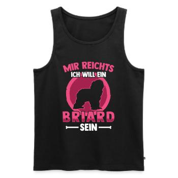 Ich will ein Briard sein Berger de Brie - Männer Premium Bio Tank Top - Schwarz - Vorne - AI Model Male 178 light (178cm)
