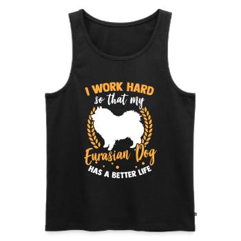 I work for my Eurasier - Men's Premium Organic Tank Top - black - Front - AI Model Male 178 light (178cm)