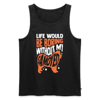 Langweilig ohne Samojede Samojedenspitz - Männer Premium Bio Tank Top - Schwarz - Vorne - AI Model Male 178 light (178cm)