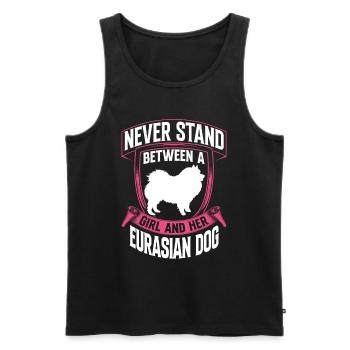 Mädchen und ihr Eurasier Eurasian Spitz - Männer Premium Bio Tank Top - Schwarz - Vorne - AI Model Male 178 light (178cm)