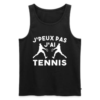 Je Peux Pas J'ai Tennis Idée Cadeau Drôle Homme - Débardeur bio Premium Homme - noir - Devant - Michal (187cm)
