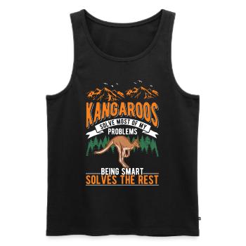 Kangaroo Australia Kangaroo - Men's Premium Organic Tank Top - black - Front - AI Model Male 178 light (178cm)