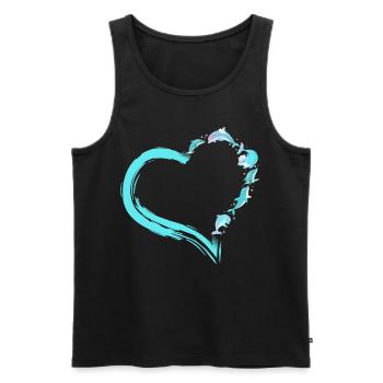 Coeur de dauphin - Débardeur bio Premium Homme - noir - Devant - Michal (187cm)