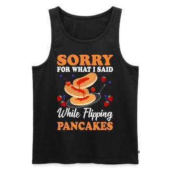 Pancake Maker - Men's Premium Organic Tank Top - black - Front - Michal (187cm)