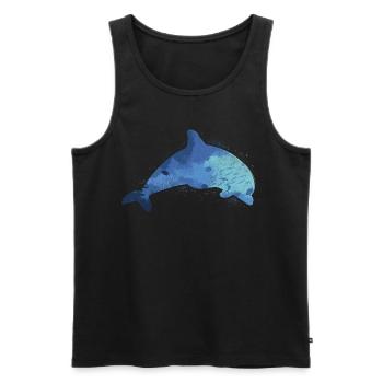 Vie marine des dauphins - Débardeur bio Premium Homme - noir - Devant - AI Model Male 178 light (178cm)