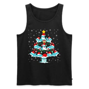 Dolphin Christmas Tree - Men's Premium Organic Tank Top - black - Front - Michal (187cm)