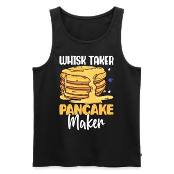 Funny pancakes - Men's Premium Organic Tank Top - black - Front - Michal (187cm)
