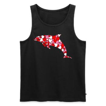 Coeur de dauphin - Débardeur bio Premium Homme - noir - Devant - Michal (187cm)