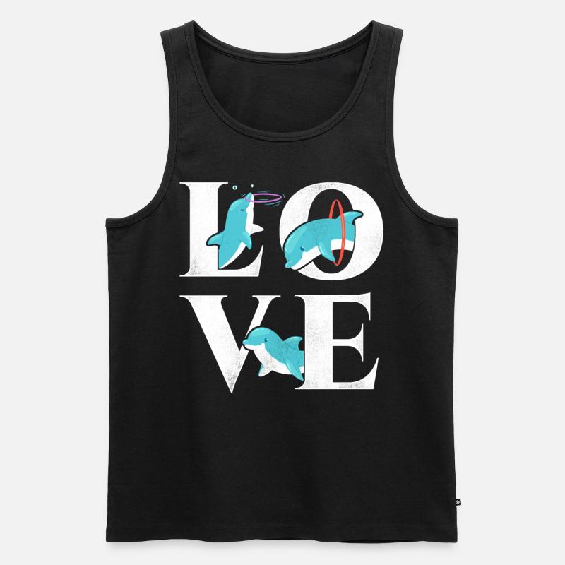 Dolphin Love - Männer Premium Bio Tank Top - Schwarz