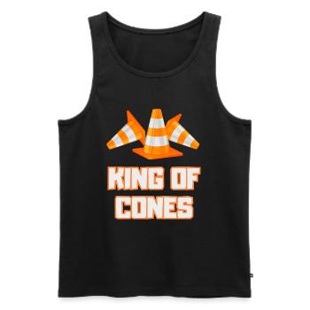King of the Pylons Funny Traffic Cones Safety - Men's Premium Organic Tank Top - black - Front - AI Model Male 178 light (178cm)