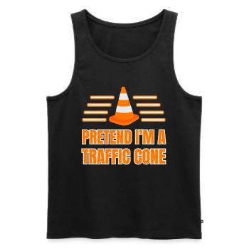 Funny Traffic Cone Halloween Costume - Men's Premium Organic Tank Top - black - Front - AI Model Male 178 light (178cm)