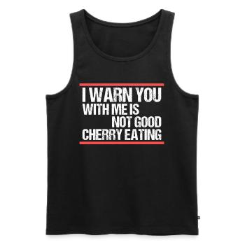 with me is not good cherry eating Denglisch - Men's Premium Organic Tank Top - black - Front - Michal (187cm)