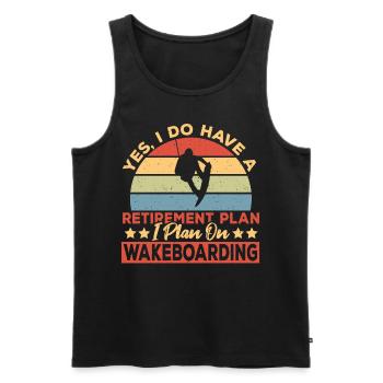 Wakeboarder Retirement Plan Wakeboarding - Men's Premium Organic Tank Top - black - Front - AI Model Male 178 light (178cm)