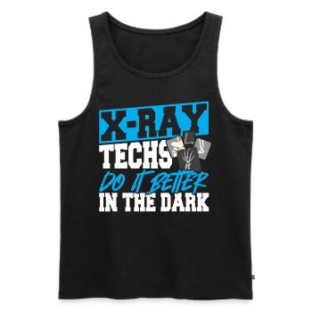 X-Ray Techs Do It Better In The Dark X-Ray - Men's Premium Organic Tank Top - black - Front - AI Model Male 178 light (178cm)