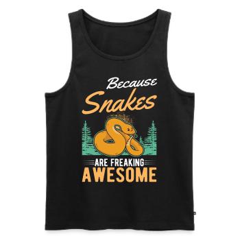 Propriétaires de serpents Amoureux des serpents - Débardeur bio Premium Homme - noir - Devant - AI Model Male 178 light (178cm)