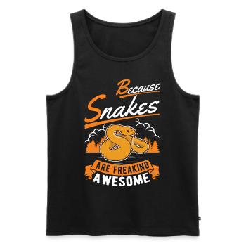 Propriétaires de serpents Amoureux des serpents - Débardeur bio Premium Homme - noir - Devant - AI Model Male 178 light (178cm)