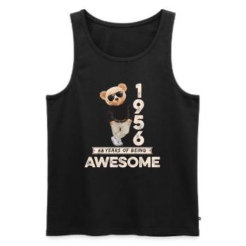 1956 Geburtstag Teddy Bär Being Awesome Orignal - Männer Premium Bio Tank Top - Schwarz - Vorne - Michal (187cm)