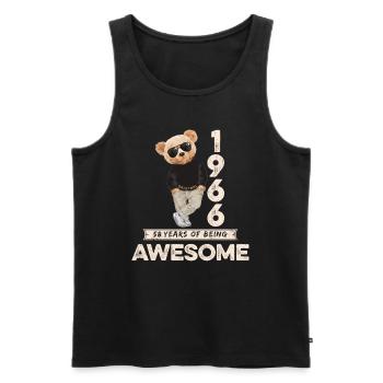 1966 Geburtstag Teddy Bär Being Awesome Orignal - Männer Premium Bio Tank Top - Schwarz - Vorne - Michal (187cm)
