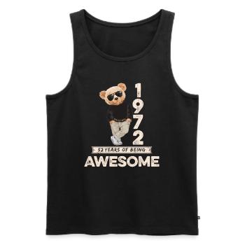 1972 Geburtstag Teddy Bär Being Awesome Orignal - Männer Premium Bio Tank Top - Schwarz - Vorne - Michal (187cm)