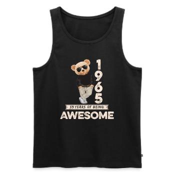 1965 Geburtstag Teddy Bär Being Awesome Orignal - Männer Premium Bio Tank Top - Schwarz - Vorne - Michal (187cm)