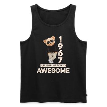 1967 Geburtstag Teddy Bär Being Awesome Orignal - Männer Premium Bio Tank Top - Schwarz - Vorne - Michal (187cm)