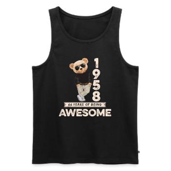 1958 Geburtstag Teddy Bär Being Awesome Orignal - Männer Premium Bio Tank Top - Schwarz - Vorne - Michal (187cm)