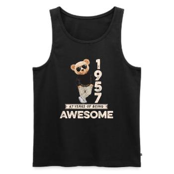 1957 Geburtstag Teddy Bär Being Awesome Orignal - Männer Premium Bio Tank Top - Schwarz - Vorne - Michal (187cm)