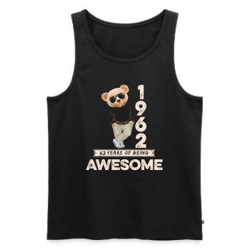 1962 Geburtstag Teddy Bär Being Awesome Orignal - Männer Premium Bio Tank Top - Schwarz - Vorne - Michal (187cm)