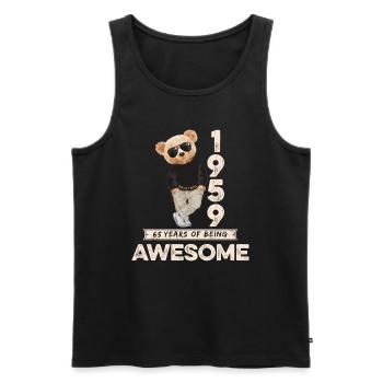 1959 Geburtstag Teddy Bär Being Awesome Orignal - Männer Premium Bio Tank Top - Schwarz - Vorne - Michal (187cm)