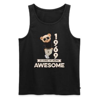 1969 Geburtstag Teddy Bär Being Awesome Orignal - Männer Premium Bio Tank Top - Schwarz - Vorne - Michal (187cm)