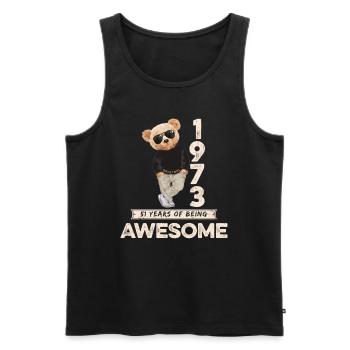 1973 Geburtstag Teddy Bär Being Awesome Orignal - Männer Premium Bio Tank Top - Schwarz - Vorne - Michal (187cm)