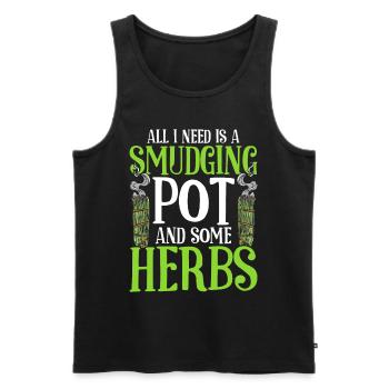 Smudging Wohnung Ausräuchern - Männer Premium Bio Tank Top - Schwarz - Vorne - Michal (187cm)